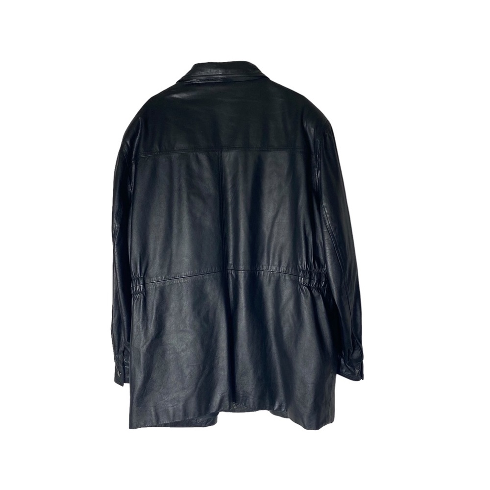 Sergio valente black leather jacket size 2XL (b56) - Picture 2 of 8